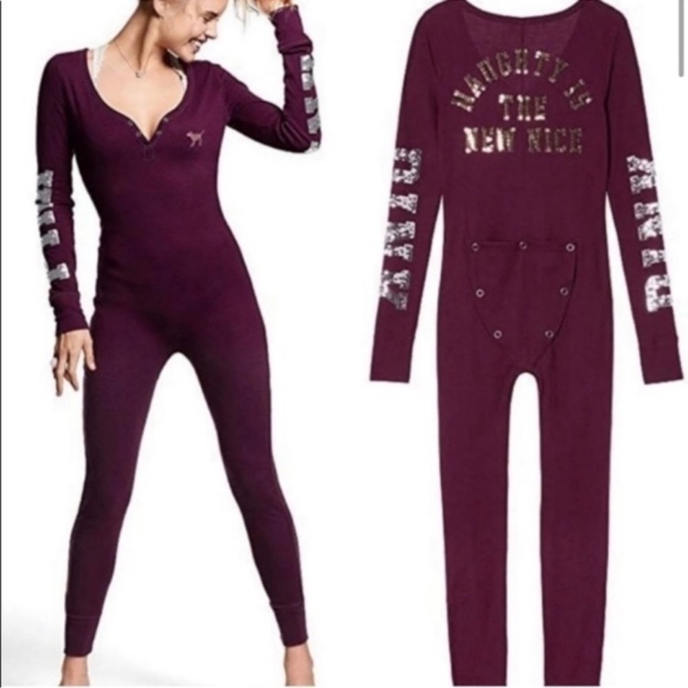NWT- Victoria Secret thermal One Piece pajama bling